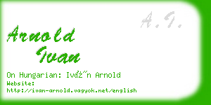 arnold ivan business card